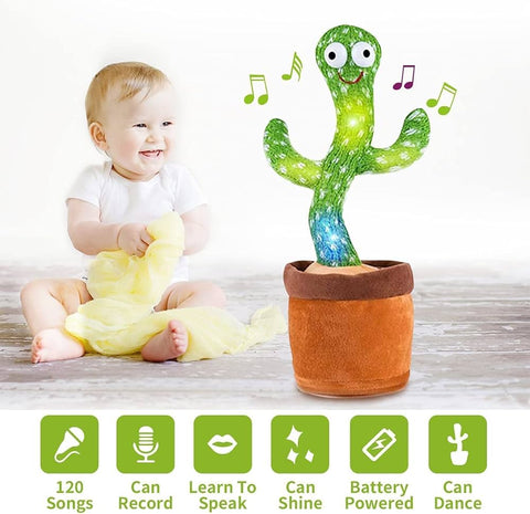 Dancing Cactus Toy with Recording - Rechargeable Plush Funny Electronic Shaking Cactus Singing and Dancing